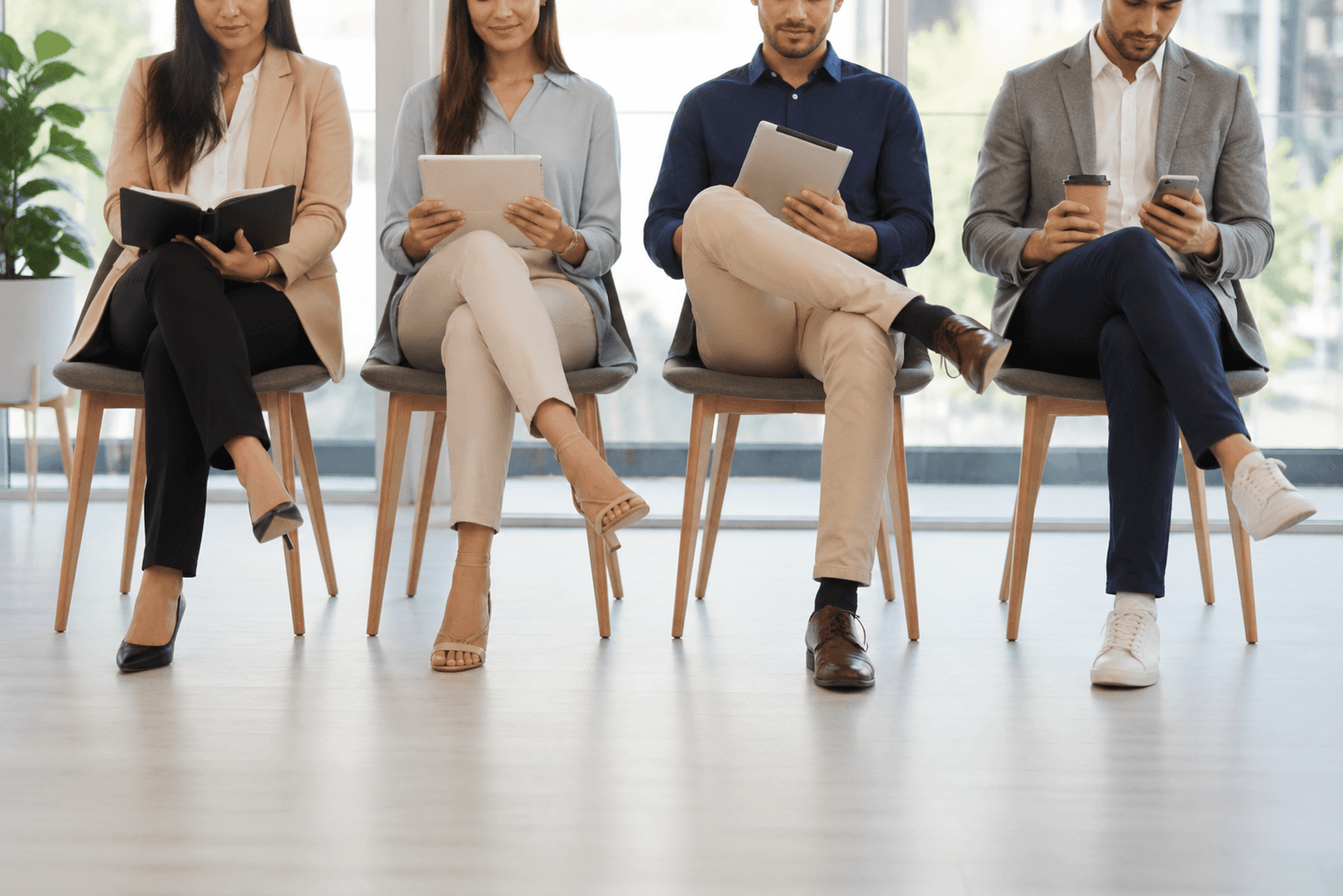Candidates waiting for an interview